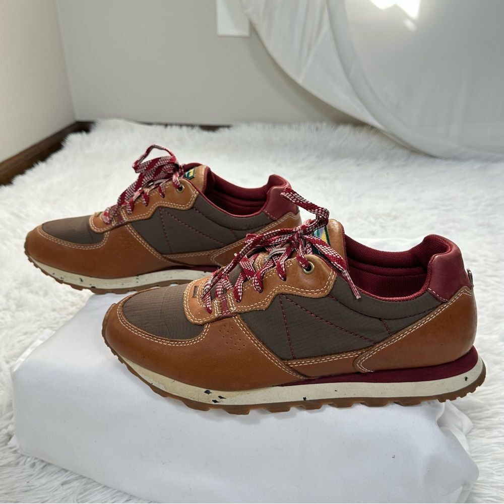 L.L. Bean Mens 8 Brown Leather & Nylon Trail Sneakers Hiking Outdoor Comfy Shoes - Picture 3 of 14